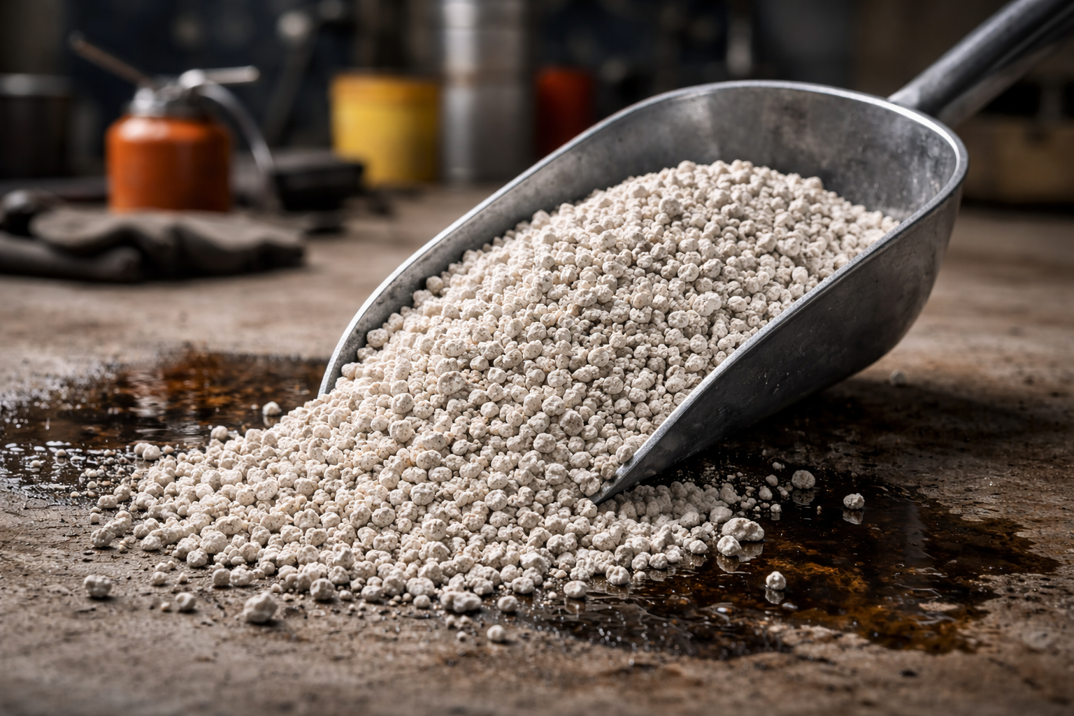 Kalziniertes Kieselgur Absorptionsgranulat – Calcined Absorbent Granules von Diamix Europe GmbH